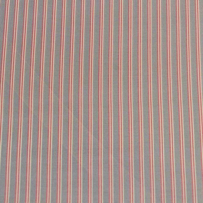 Sleeve lining - red and ecru stripe on grey