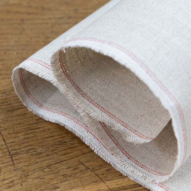 50cm strip collar canvas in 100% linen natural color 