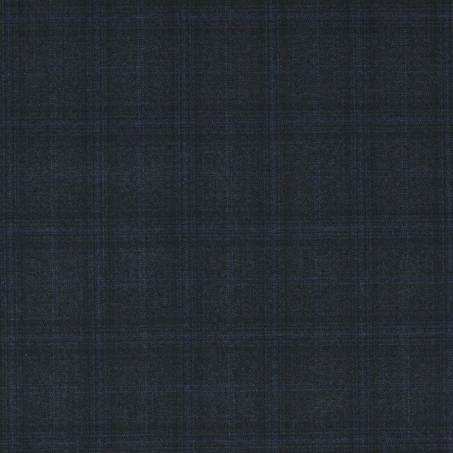 Carnet - Super 130's winter wool blue grey checked pattern