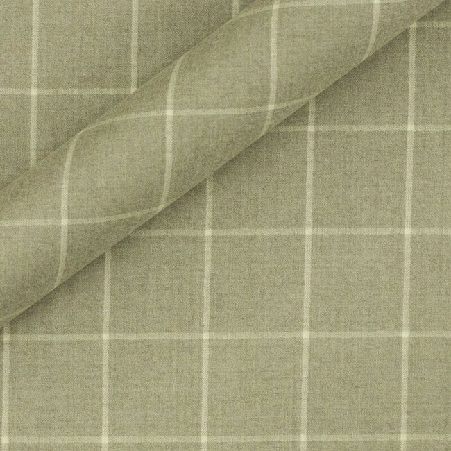 Carnet - 100% flannel wool light grey white check