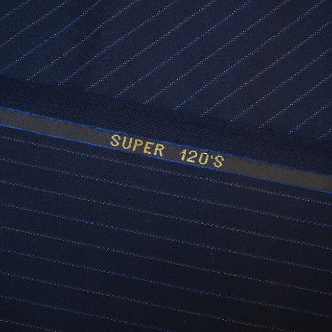 Super 120's blue with pinstripes grey and light blue