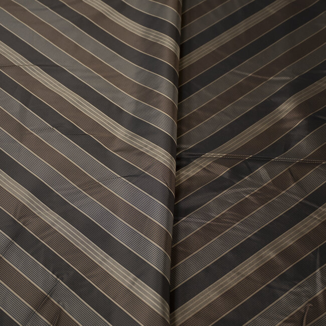 Sleeve lining - browns stripes with blue and black lines