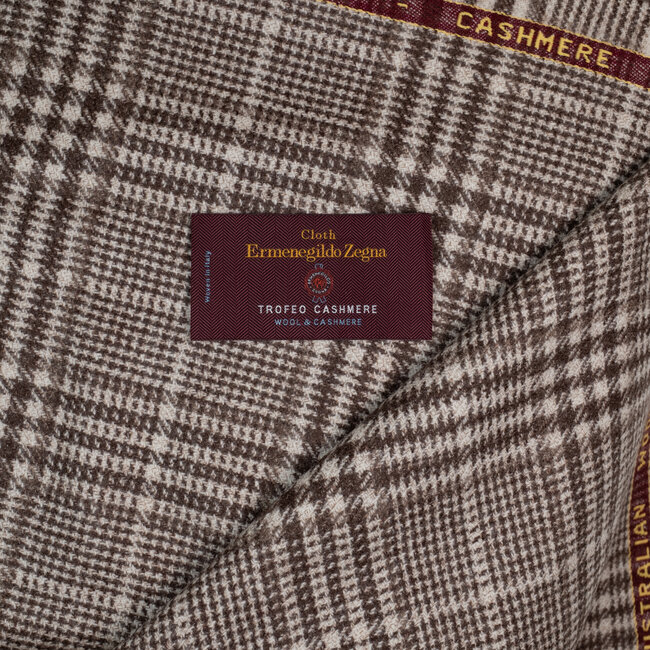 Cloth Ermenegildo Zegna - Trofeo Prince of Wales brown and beige