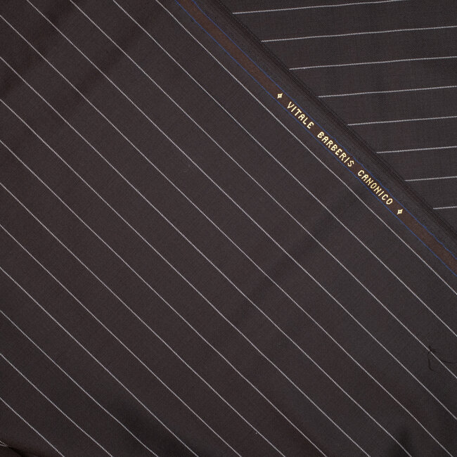 Perennial - Super 110's brown with pinstripes