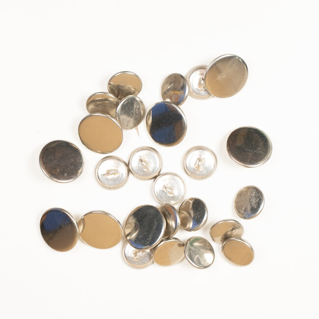 20mm blazer button, shiny nickel finish