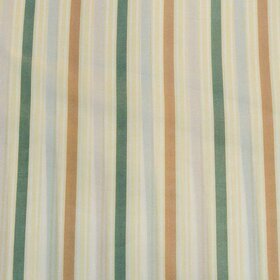 Sleeve lining - green, yellow and beige stripe on ecru