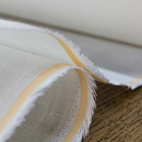 50cm strip white irish collar canvas in 100% linen