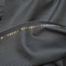 Perennial - Super 110's dark grey pinstripes