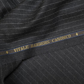 Super 120's Flannel dark grey with pinstripes