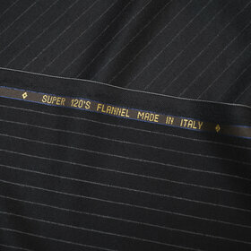 Super 120's flannel dark grey with stripes