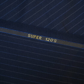 Super 120's blue with pinstripes grey and light blue