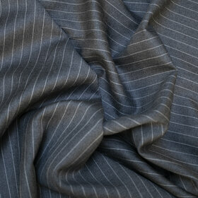 Perennial - super 110's mid grey with pinstripes