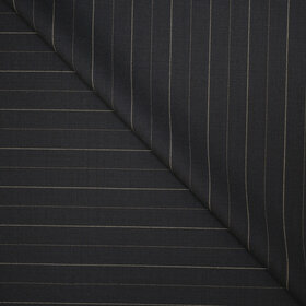 FINTES - Super 150's grey with pinstripes beige