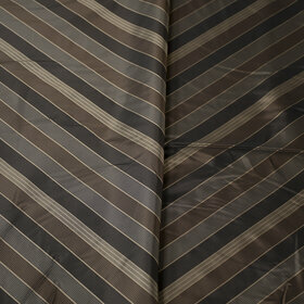 Sleeve lining - browns stripes with blue and black lines