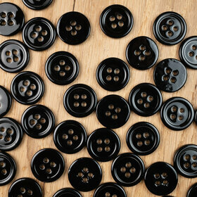 Black Mother-of-pearl button 15mm (24L)