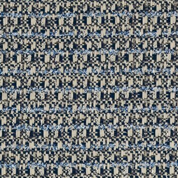 Mosaic tweed with white, cream and navy tones. Graphic texture.