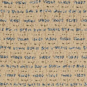 Light beige tweed highlighted with gold threads and hints of blue denim. Luxurious effect.