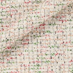 Snow white tweed sprinkled with silver threads. Sophisticated and luminous finish.
