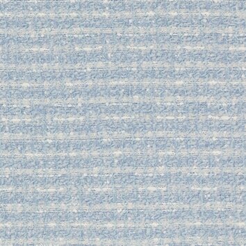 Sky blue tweed with white threads forming an irregular grid. Fresh appearance.