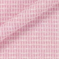 Pale pink and white tweed with a grid pattern, offering a romantic and soft look.