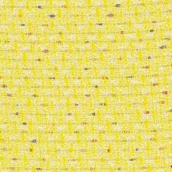 Bright yellow tweed with off-white touches. Dense texture evoking a boucle effect.