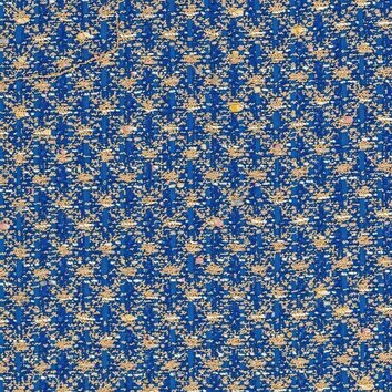 Medium blue and beige tweed with metallic fibres adding a subtle glow.