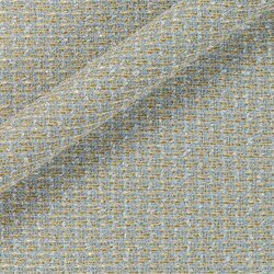 Pastel blue tweed with golden reflections. Irregular and luxurious pattern.
