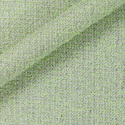 Pastel green tweed with silver threads. Slightly metallic surface.
