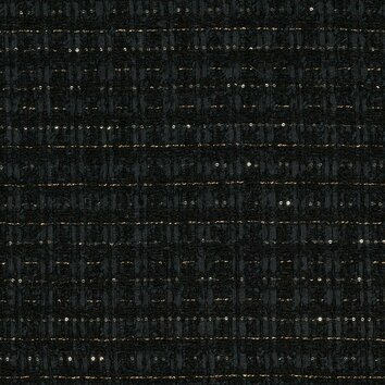 Black tweed with a tight weave and subtle metallic reflections. Uniform surface.