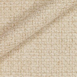 White tweed with bright golden threads. Luxurious and shimmering surface.