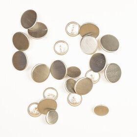 20mm blazer button, brushed nickel finish